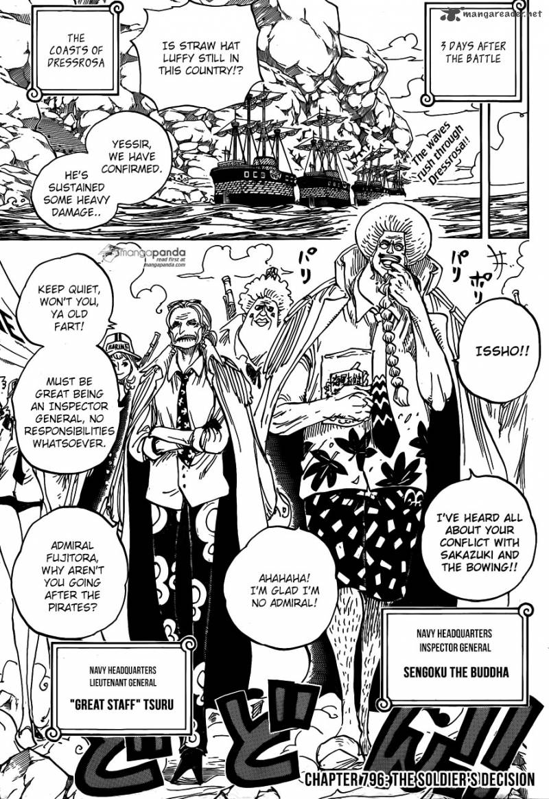 One Piece Chapter 796 page 3 - Chapter 796: Soldier-san's Conviction