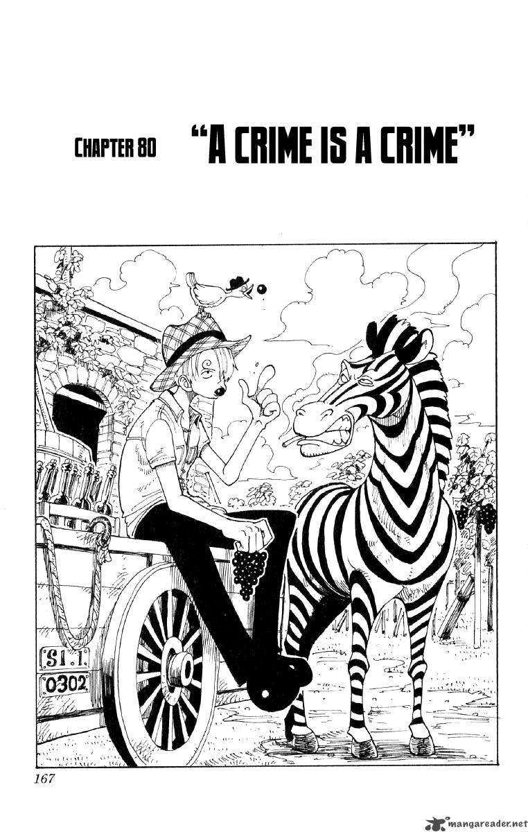 One Piece Chapter 80 page 1 - Chapter 80: A Crime is a Crime