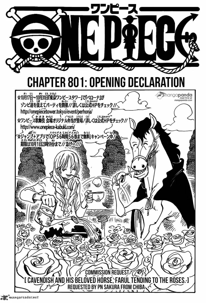 One Piece Chapter 801 page 1 - Chapter 801: Opening Speech
