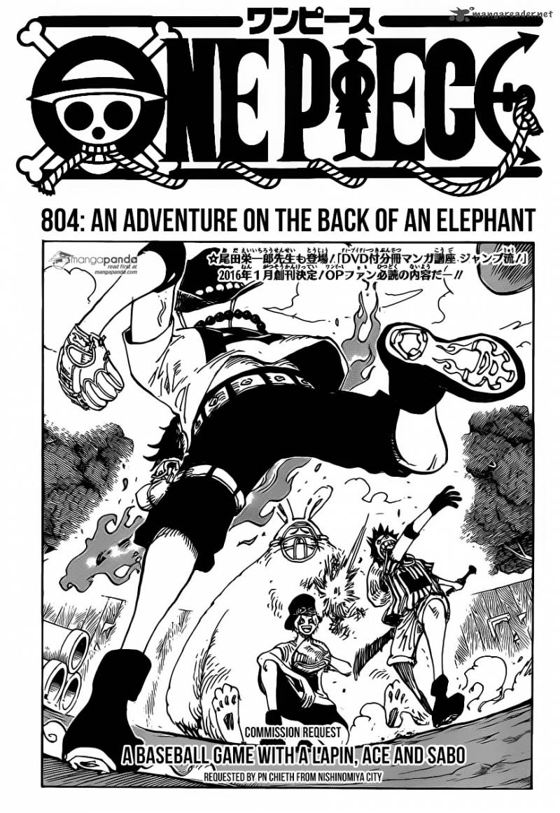 One Piece Chapter 804 page 1 - Chapter 804: Adventure in the Land Atop the Elephant's Back