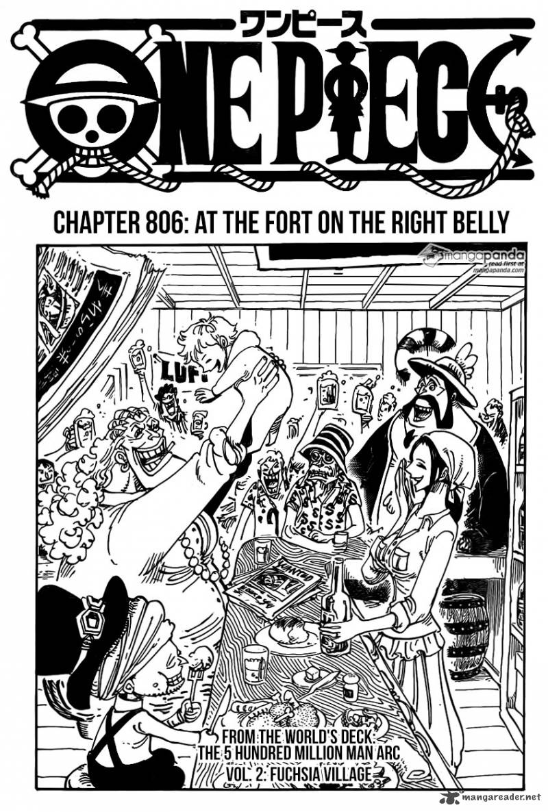 One Piece Chapter 806 page 1 - Chapter 806: At the Fortress of Right Belly