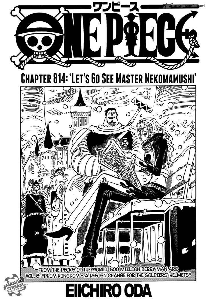 One Piece Chapter 814 page 1 - Chapter 814: Let's Go See Master Nekomamushi