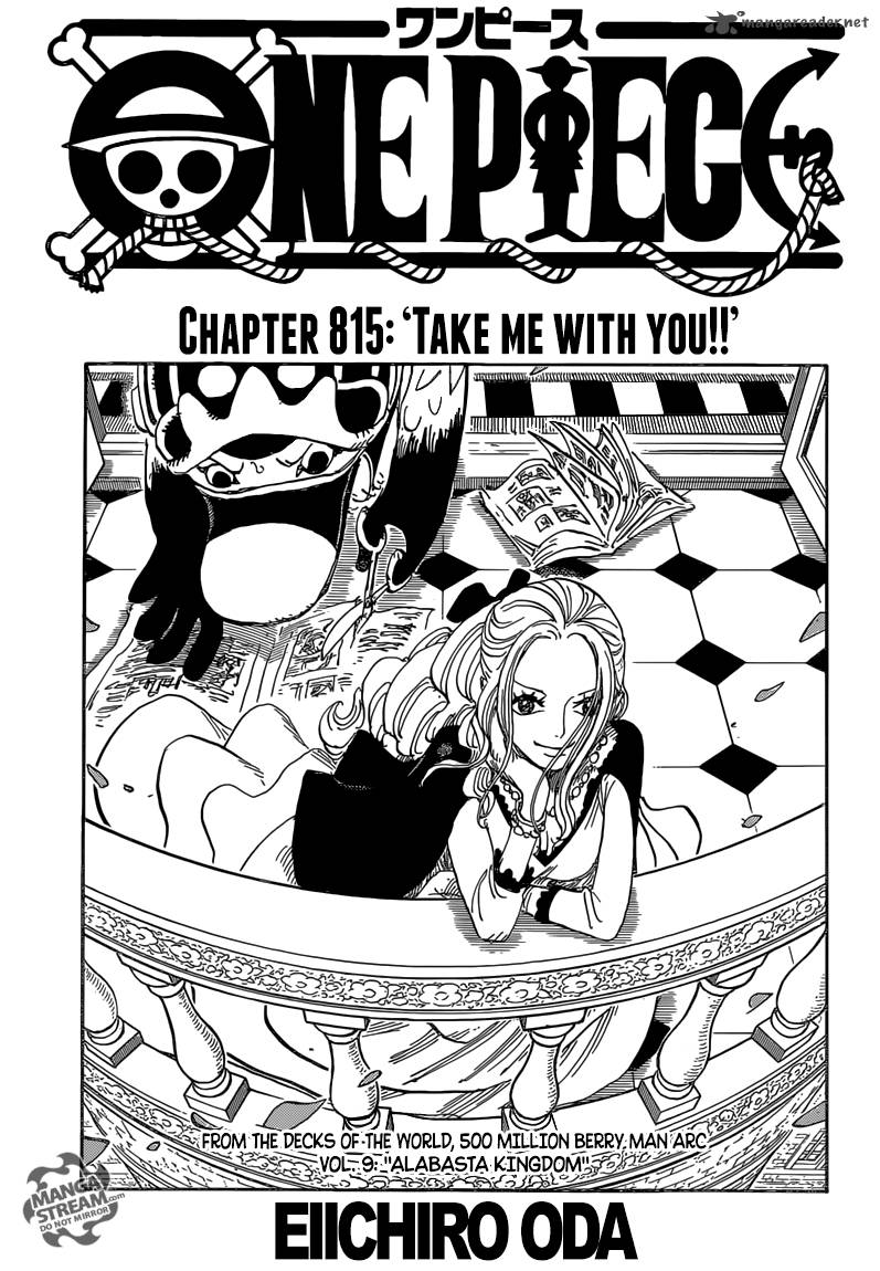 One Piece Chapter 815 page 1 - Chapter 815: Take Me with You!!