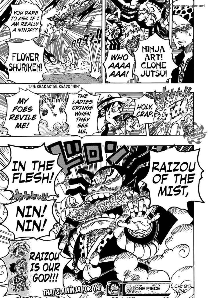 One Piece Chapter 817 page 19 - Chapter 817: Raizo of the Mist