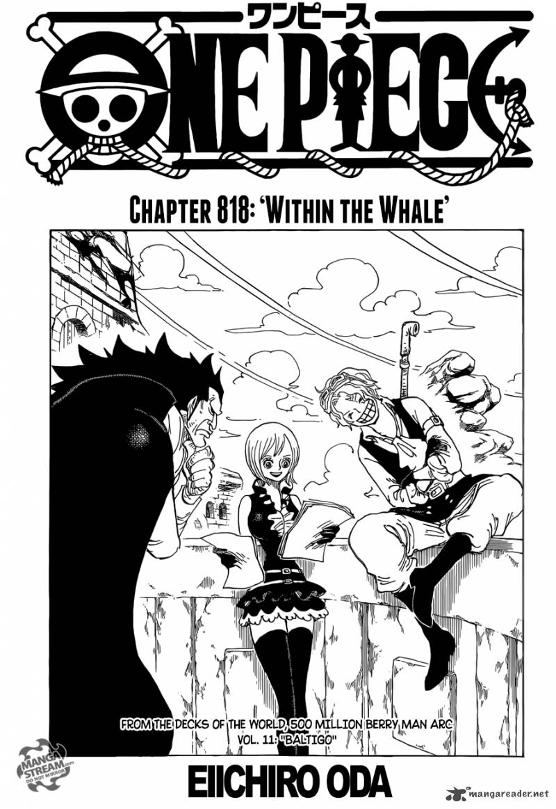 One Piece Chapter 818 page 1 - Chapter 818: Inside the Whale