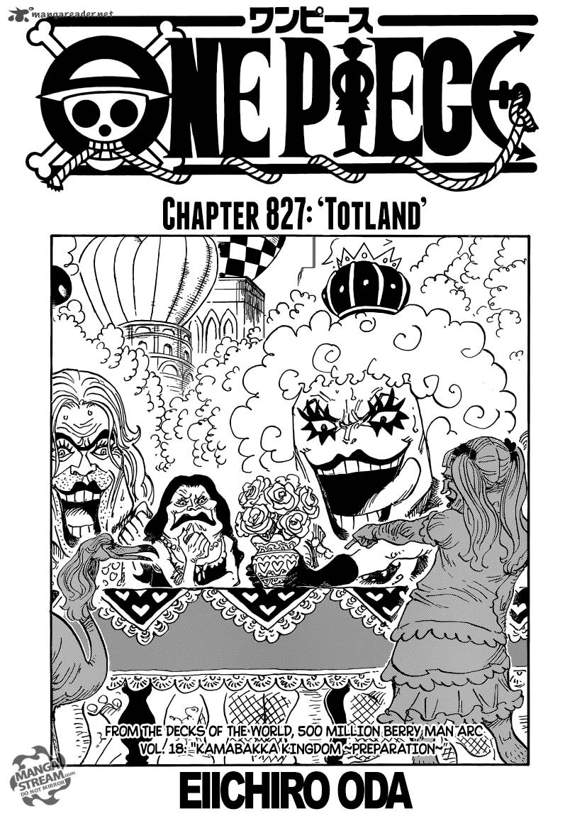 One Piece Chapter 827 page 1 - Chapter 827: Totto Land