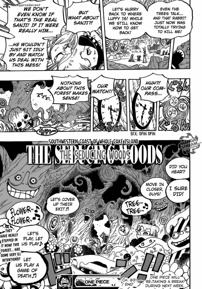 One Piece manga, chapter 831, page 18 of 22