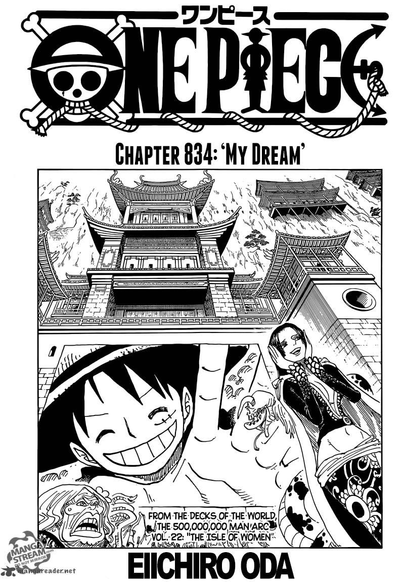 One Piece Chapter 834 page 1 - Chapter 834: My Dream