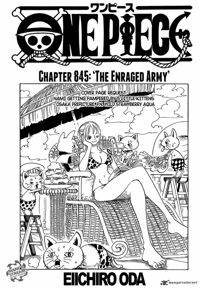One Piece manga, chapter 845, page 2 of 20