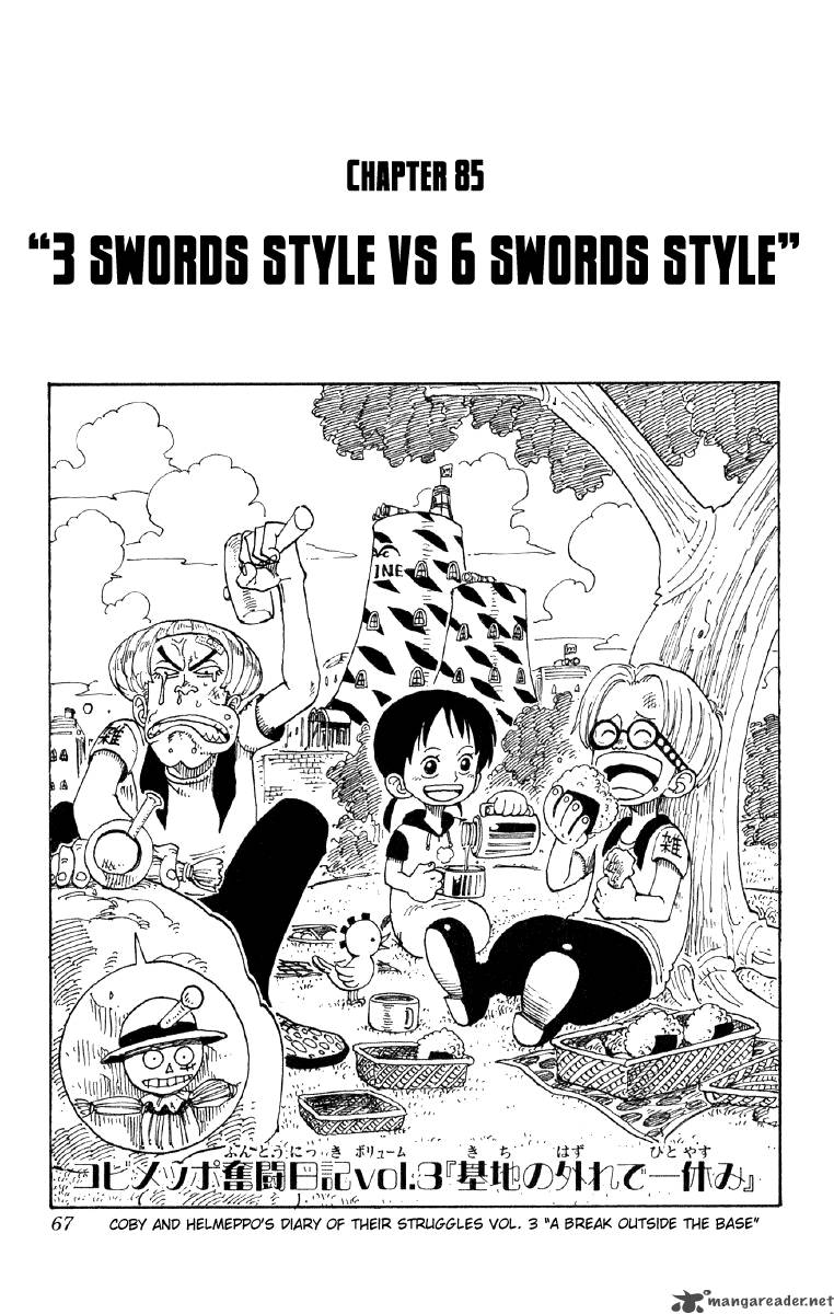 One Piece Chapter 85 page 1 - Chapter 85: Three Sword Style vs. Six Sword Style