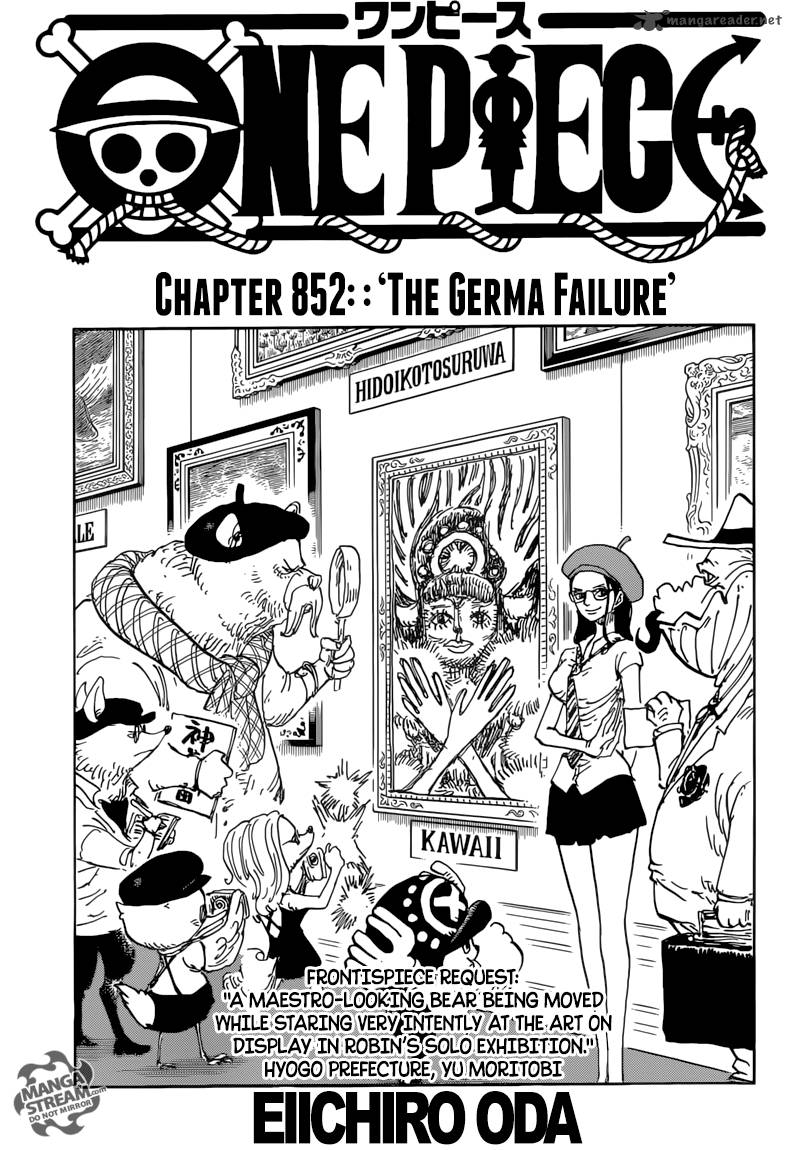 One Piece Chapter 852 page 1 - Chapter 852: Germa's Failure