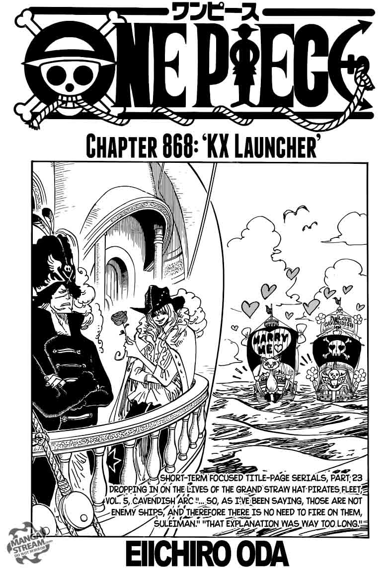 One Piece Chapter 868 page 1 - Chapter 868: KX Launcher
