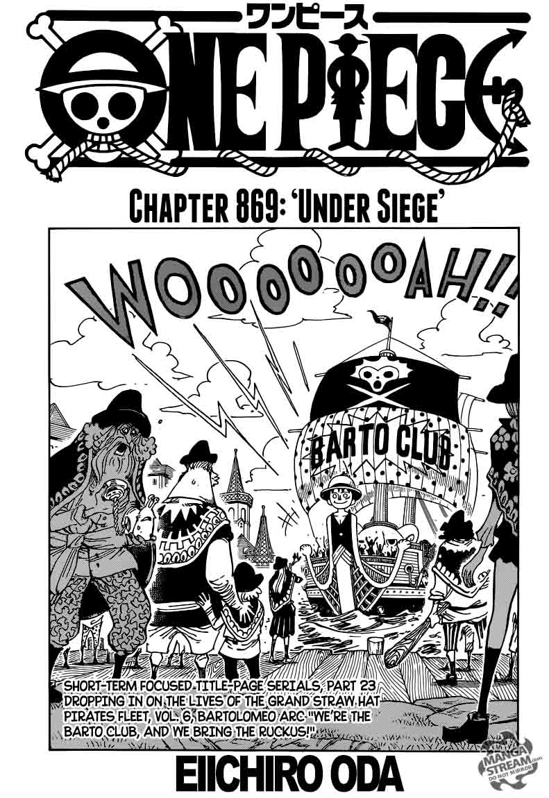 One Piece manga, chapter 869, page 2 of 20