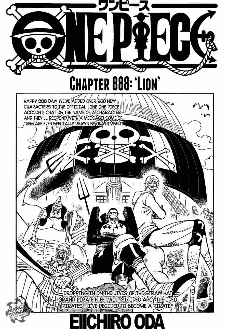One Piece Chapter 888 page 1 - Chapter 888: Lion