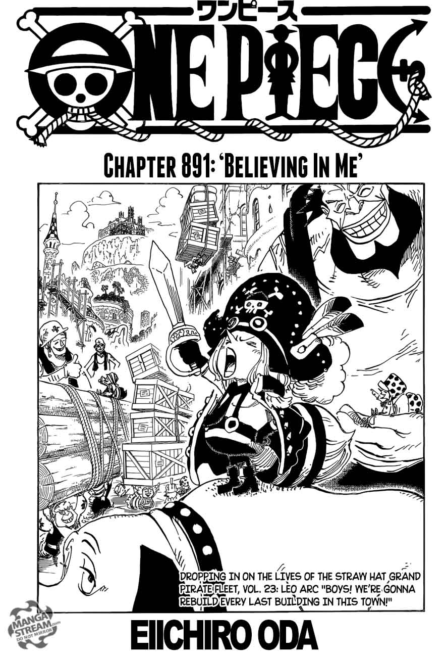 One Piece manga, chapter 891, page 2 of 19
