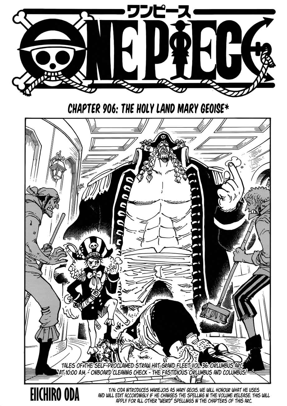 One Piece manga, chapter 906, page 2 of 20