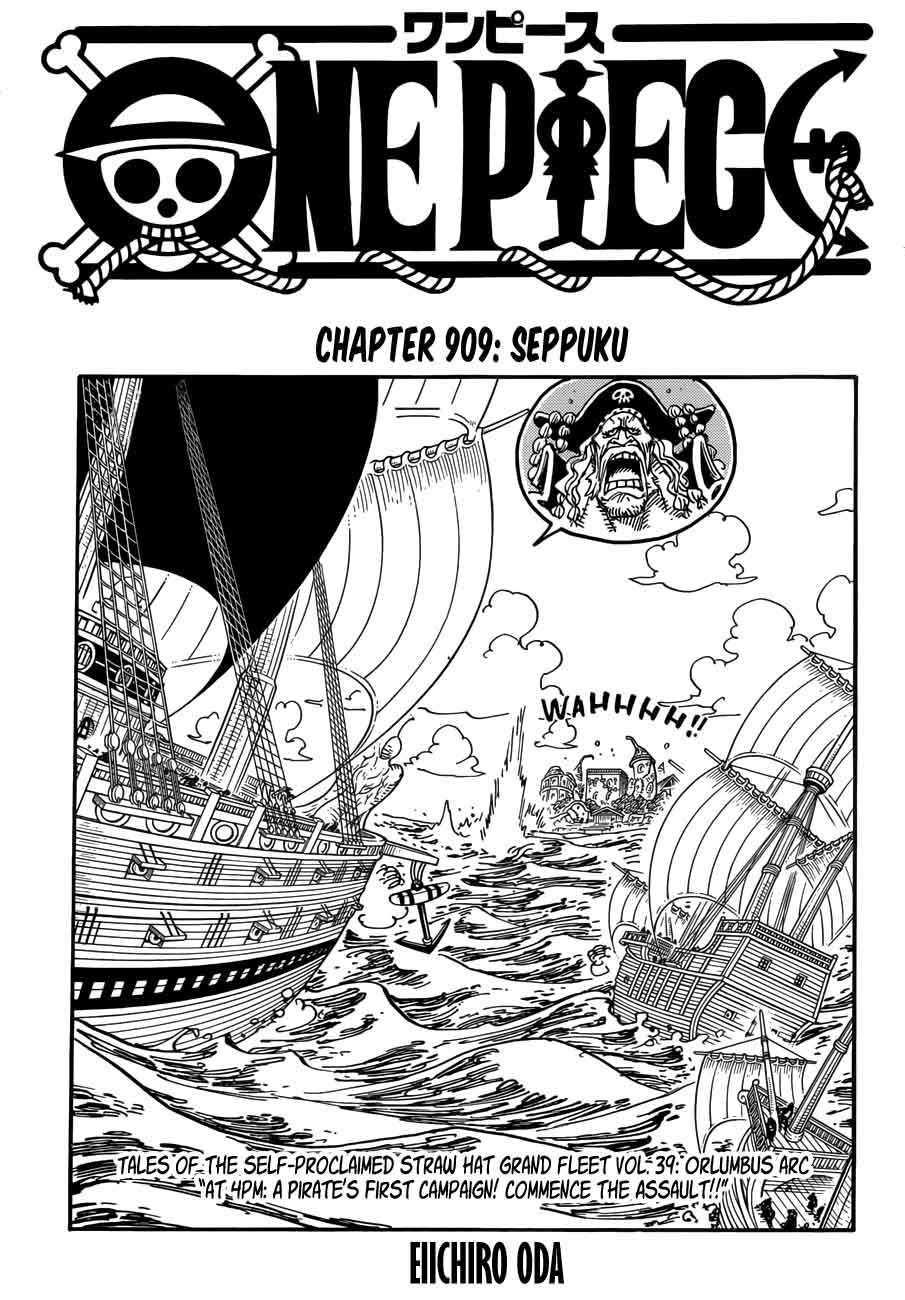 One Piece Chapter 909 page 1 - Chapter 909: Seppuku