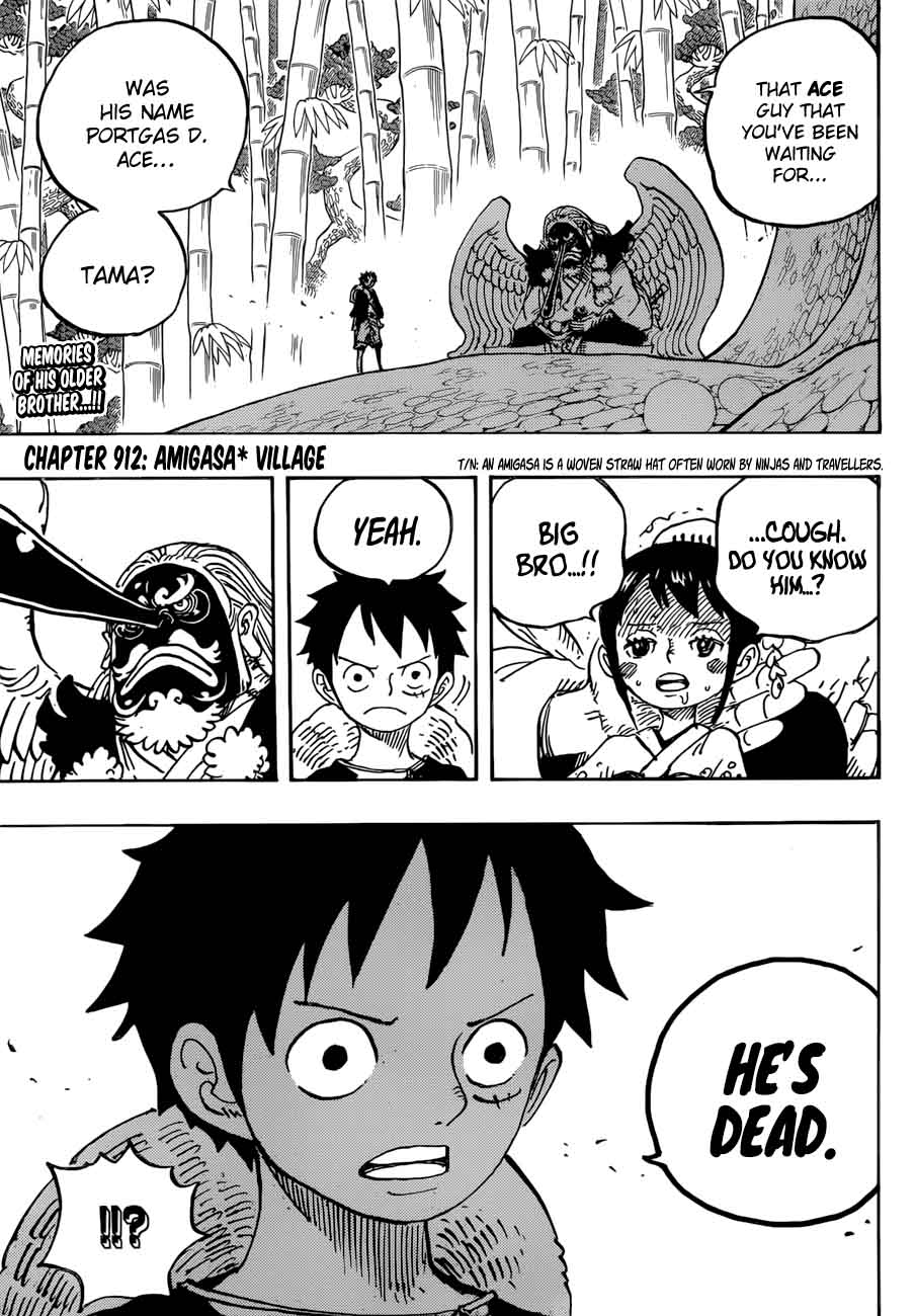 One Piece Chapter 912 page 2 - Chapter 912: Amigasa Village