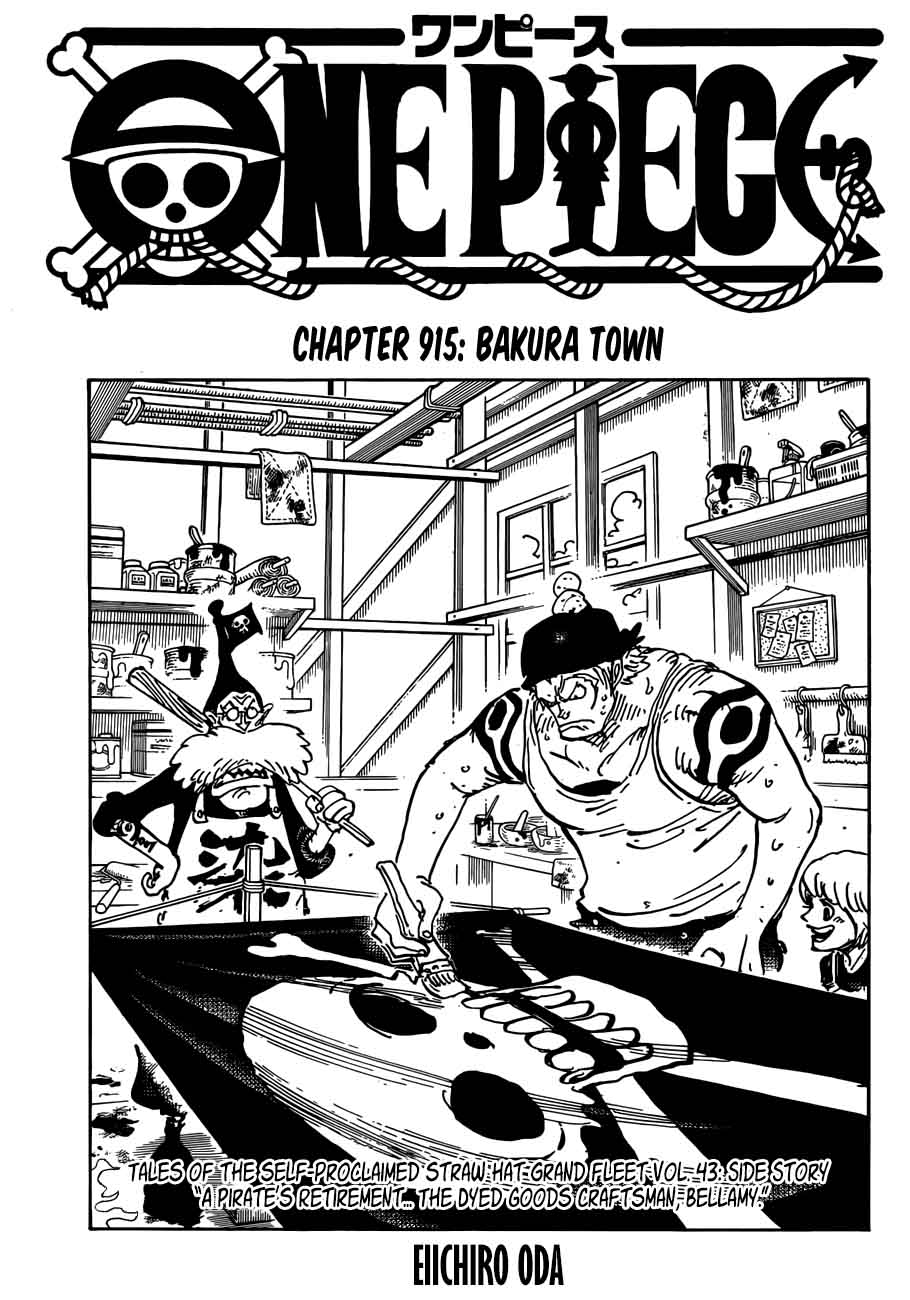 One Piece Chapter 915 page 1 - Chapter 915: Bakura Town