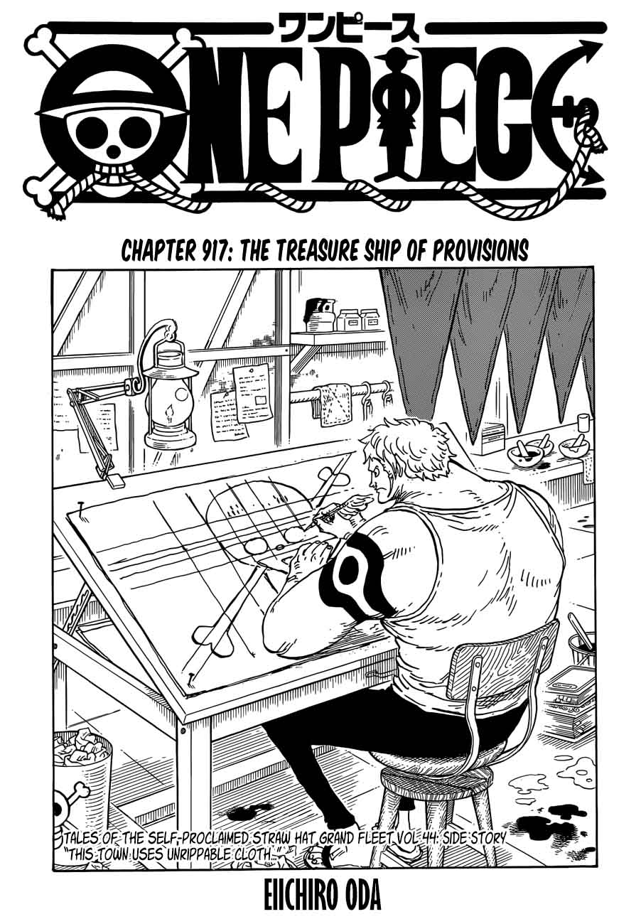One Piece Chapter 917 page 1 - Chapter 917: The Treasure Ship of Provisions