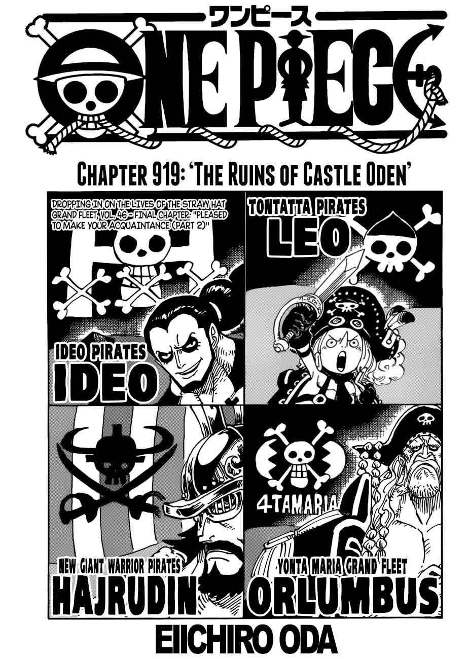 One Piece Chapter 919 page 1 - Chapter 919: The Ruins of Oden Castle