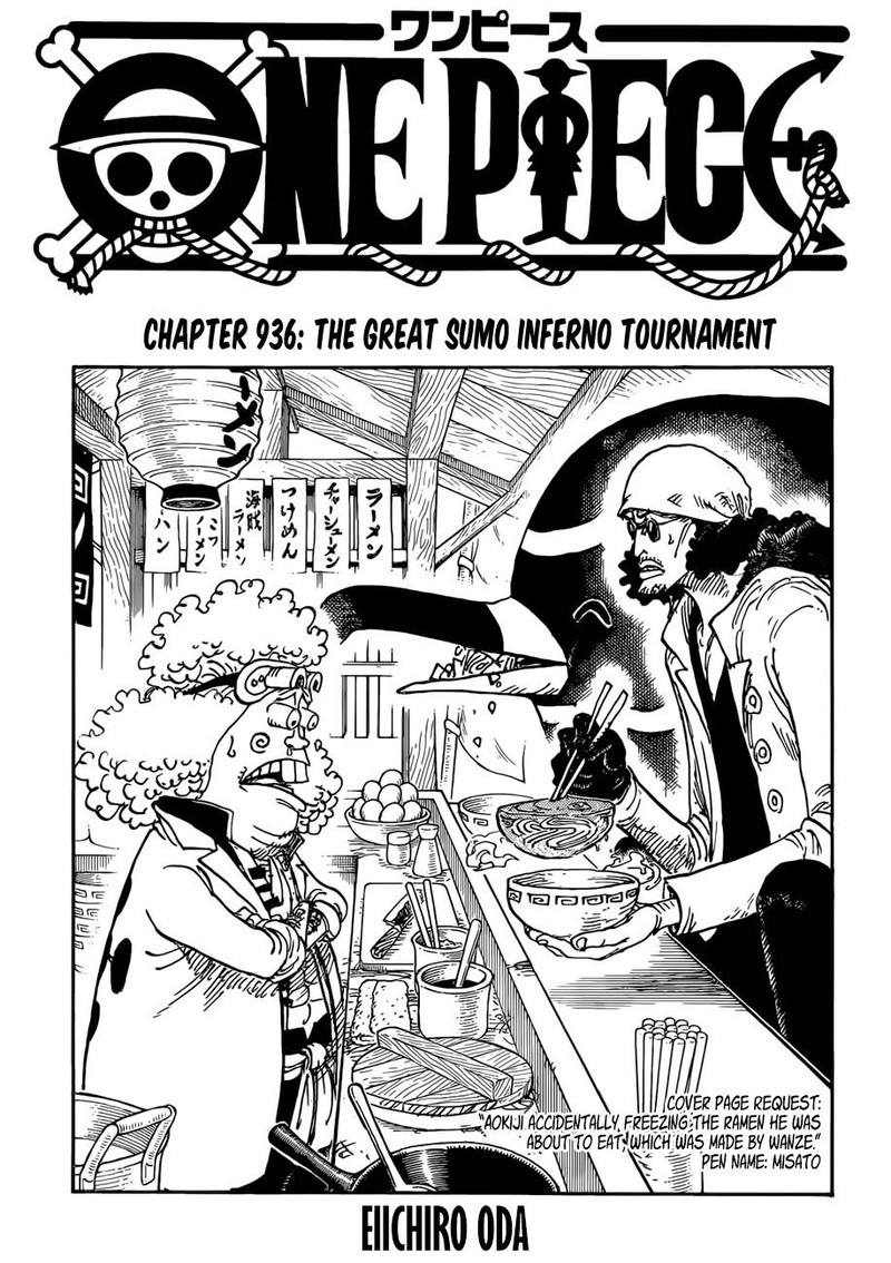 One Piece Chapter 936 page 1 - Chapter 936: The Grand Sumo Inferno