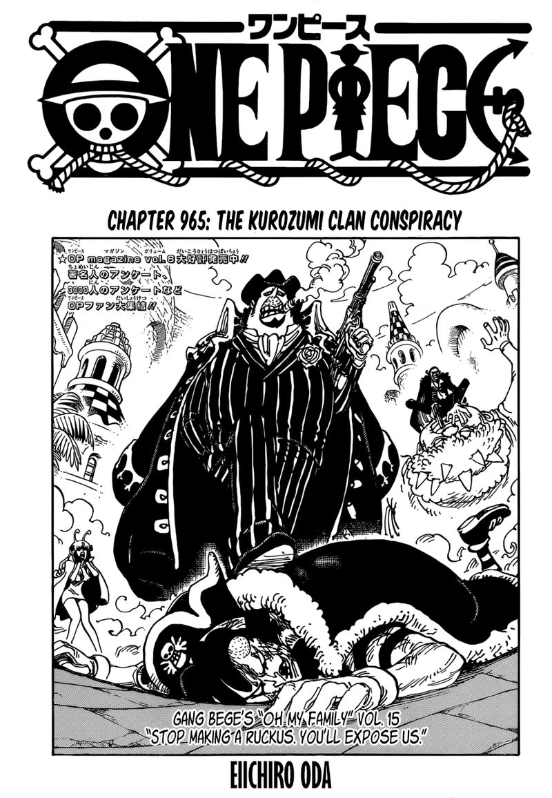 One Piece Chapter 965 page 1 - Chapter 965: The Kurozumi Family's Plot