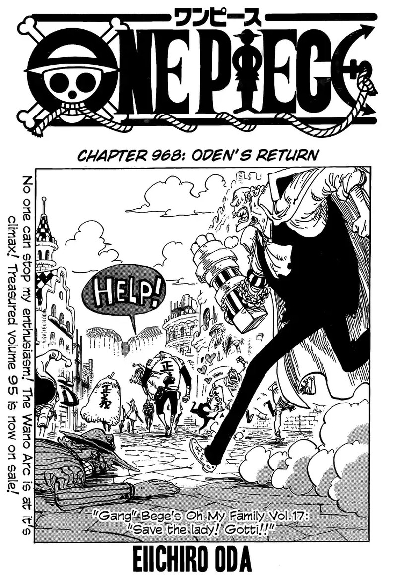 One Piece Chapter 968 page 1 - Chapter 968: Oden's Return