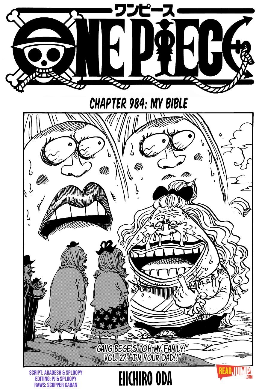 One Piece Chapter 984 page 1 - Chapter 984: My Bible