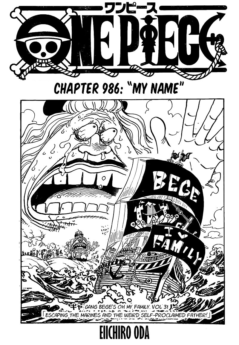 One Piece Chapter 986 page 1 - Chapter 986: My Name