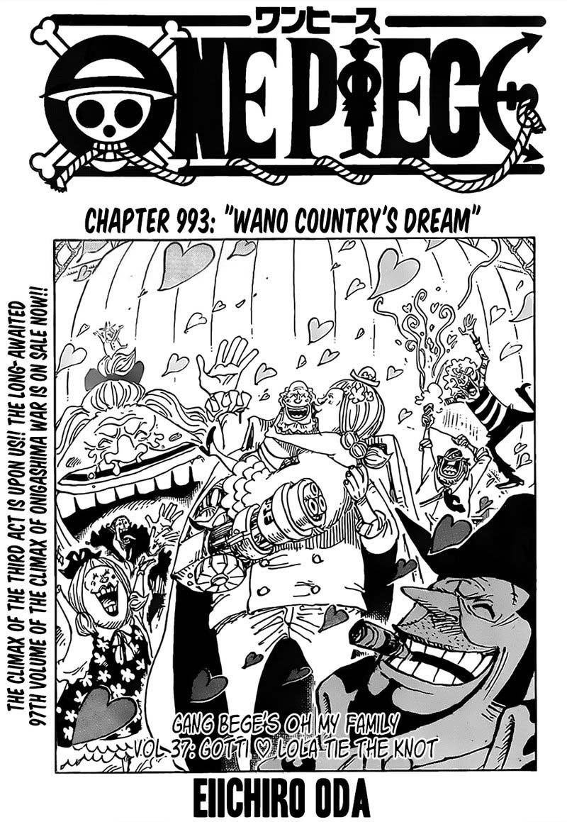 One Piece Chapter 993 page 1 - Chapter 993: The Dream of Wano Country
