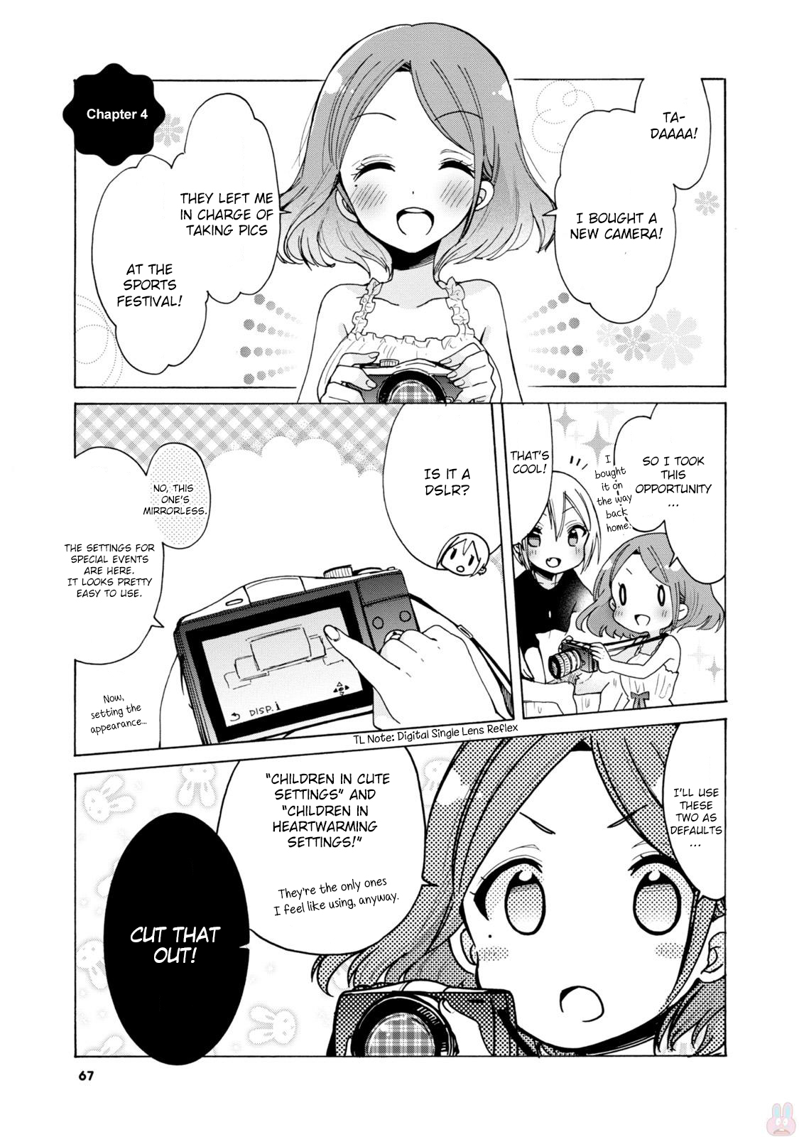 Onee-san wa Joshi Shougakusei ni Kyoumi ga arimasu. Chapter 4 page 1 - Chapter 4: Miss Minori-chan and the camera