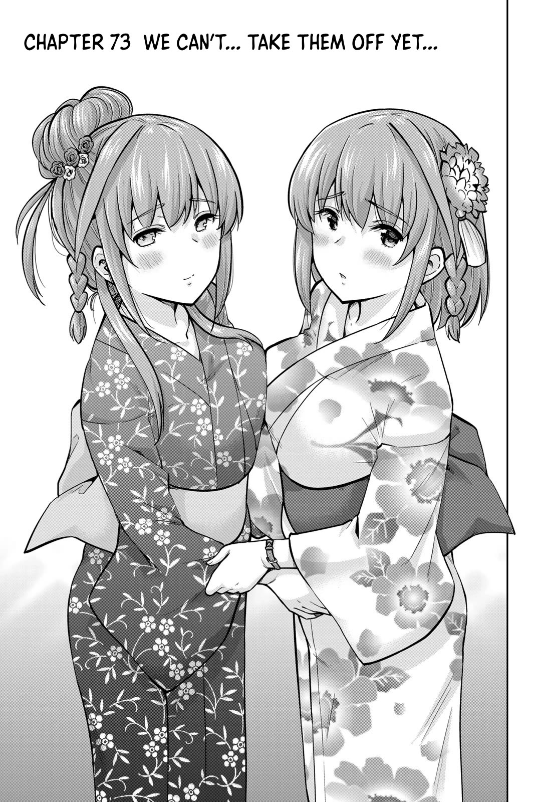 Onegai, Nugashite. Chapter 73 page 1 - Chapter 73: We Can't... Take Them Off Yet...