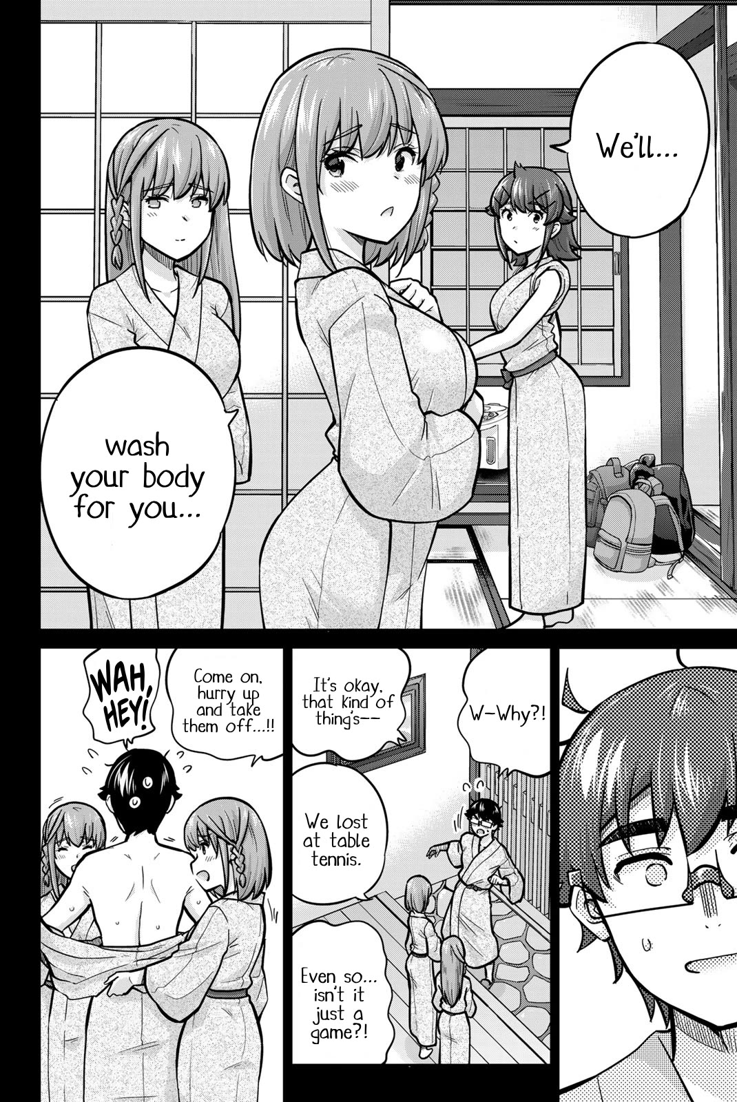 Onegai, Nugashite. Chapter 99 page 10 - Chapter 99: One Guy, Three Girls, One Hot Spring Day Trip