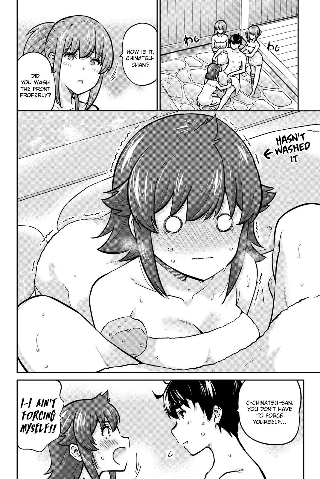 Onegai, Nugashite. Chapter 99 page 12 - Chapter 99: One Guy, Three Girls, One Hot Spring Day Trip
