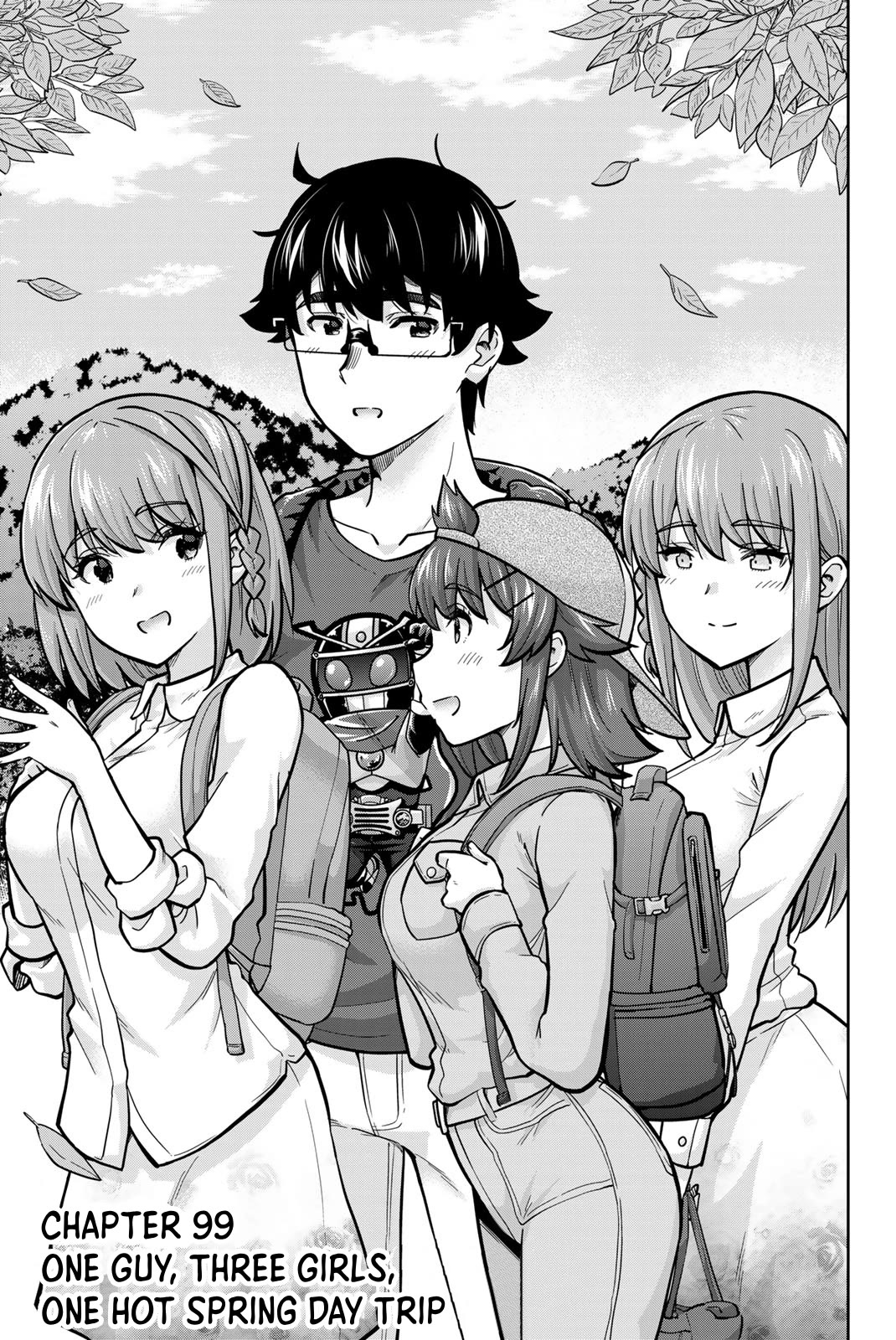 Onegai, Nugashite. Chapter 99 page 3 - Chapter 99: One Guy, Three Girls, One Hot Spring Day Trip
