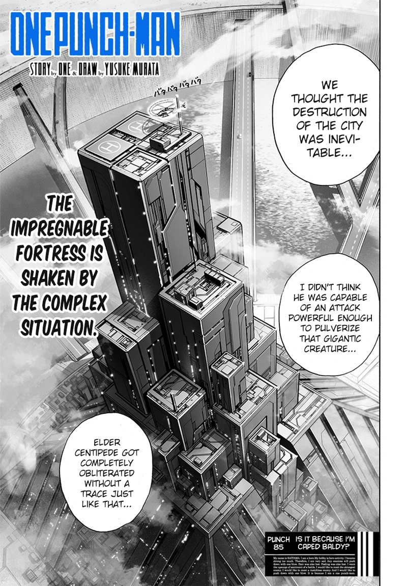 Onepunch-Man Chapter 85 page 1 - Chapter 85: Is it Because I'm Caped Baldy?