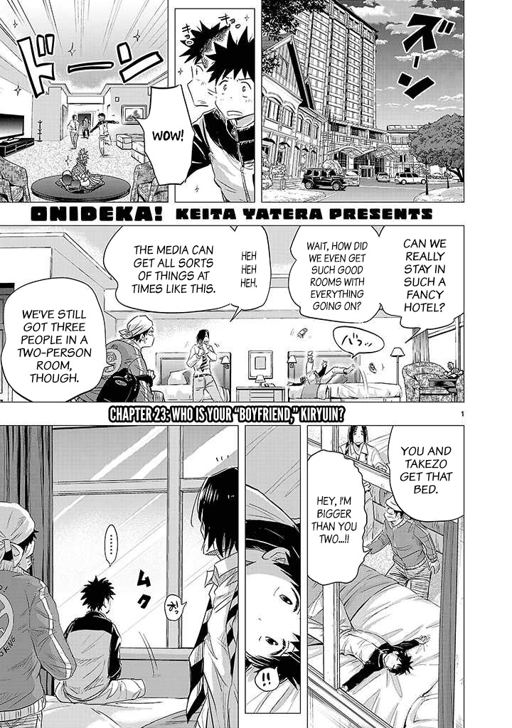 Onideka Chapter 23 page 1 - Chapter 23: Who is your "Boyfriend", Kiryuuin?