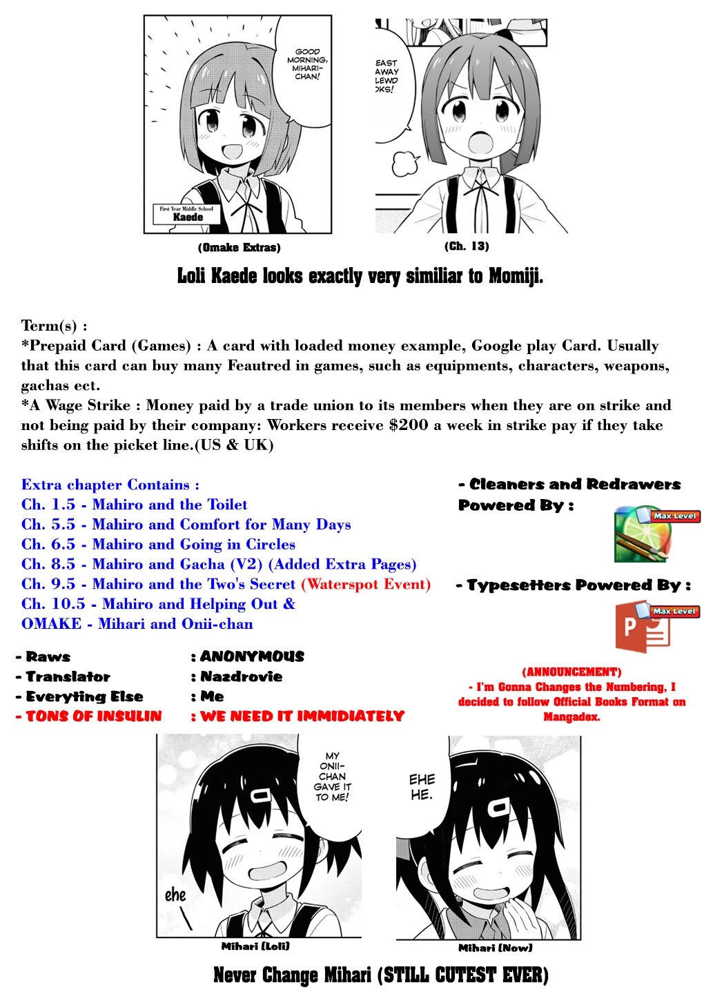 Onii-chan is done for Chapter 10.5 page 11 - Chapter 10.5: Mahiro and Helping Out & OMAKE - Mihari and Onii-chan