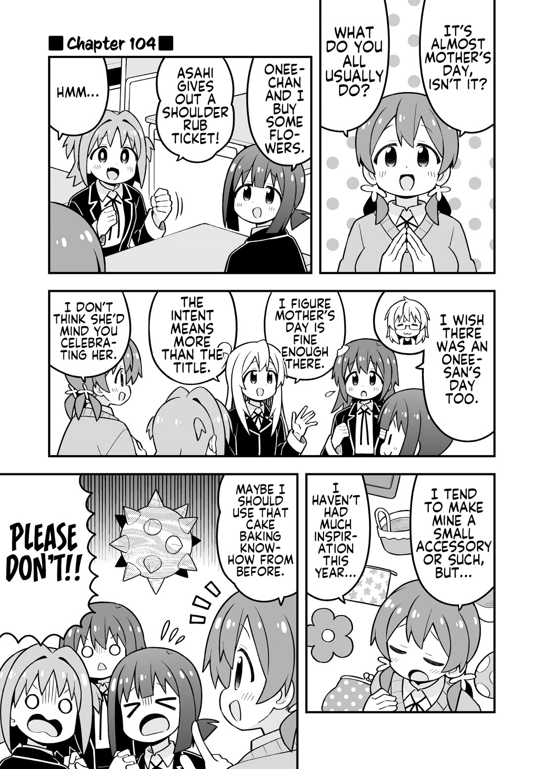 Onii-chan is done for Chapter 104 page 1 - Chapter 104: Mahiro and Mother's Day