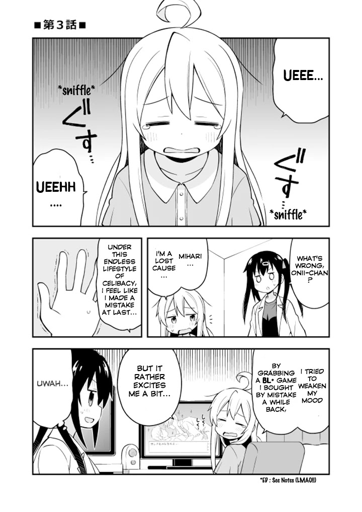 Onii-chan is done for Chapter 3 page 1 - Chapter 3: Mahiro and Identity