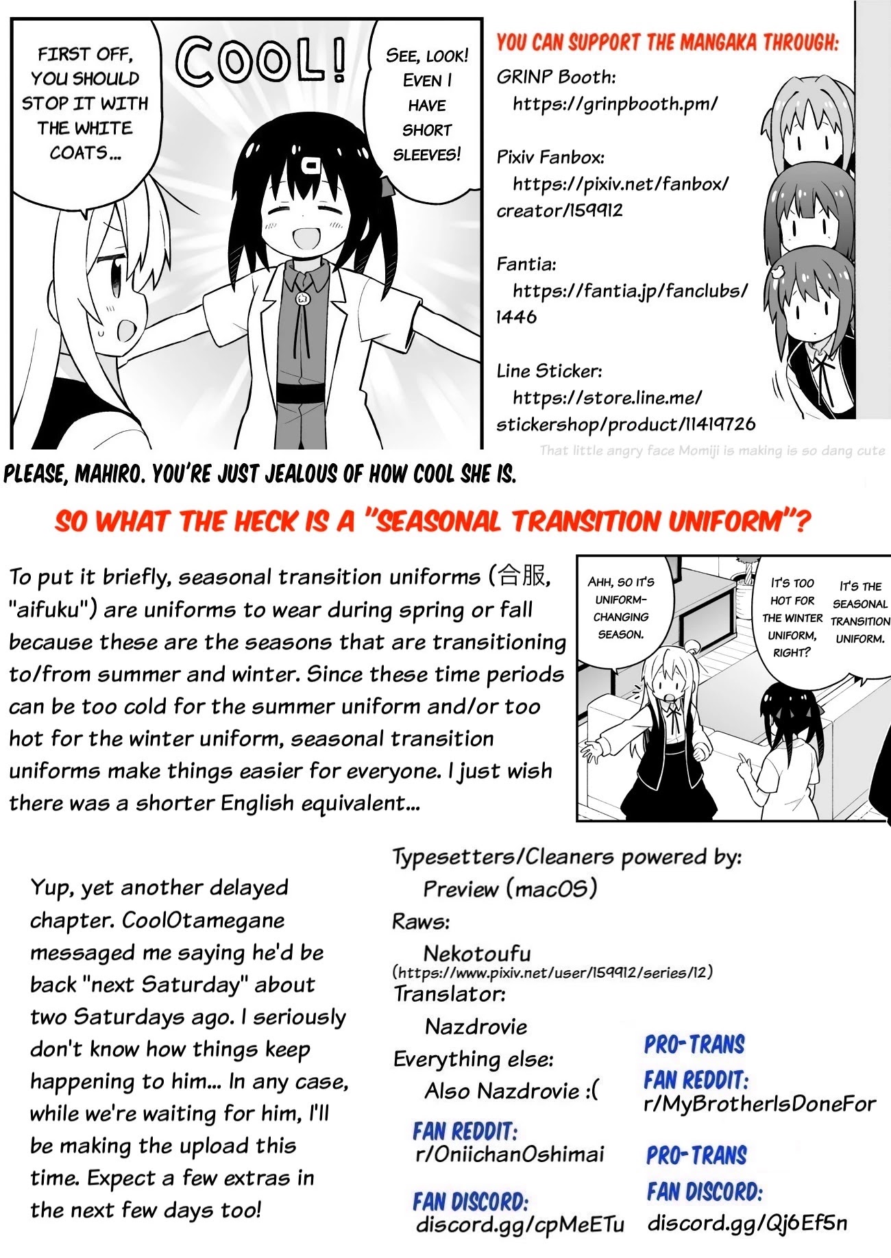 Onii-chan is done for Chapter 45 page 13 - Chapter 45: Mahiro and the Season for New Clothes