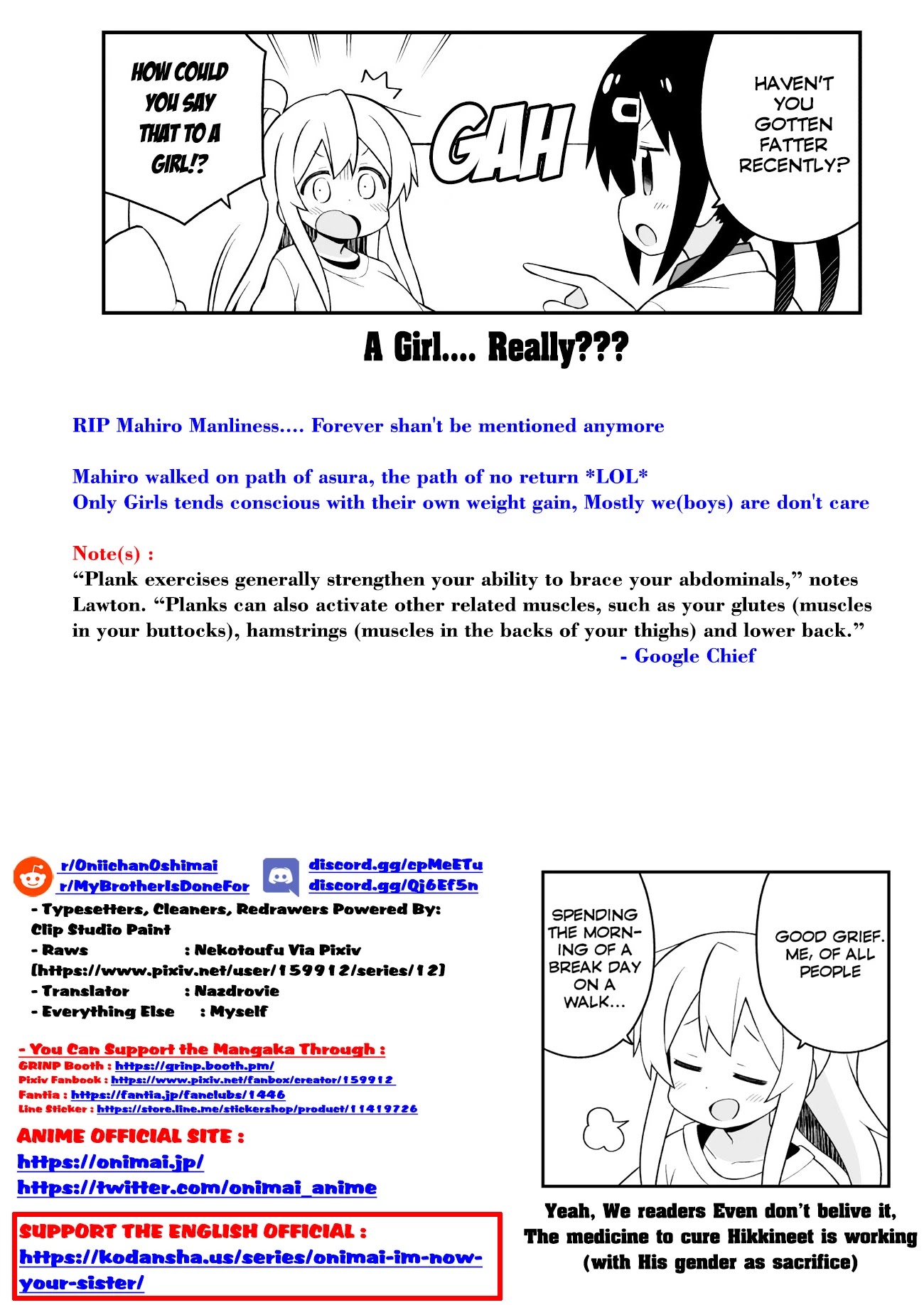 Onii-chan is done for Chapter 64 page 19 - Chapter 64: Mahiro and a Healthy Diet