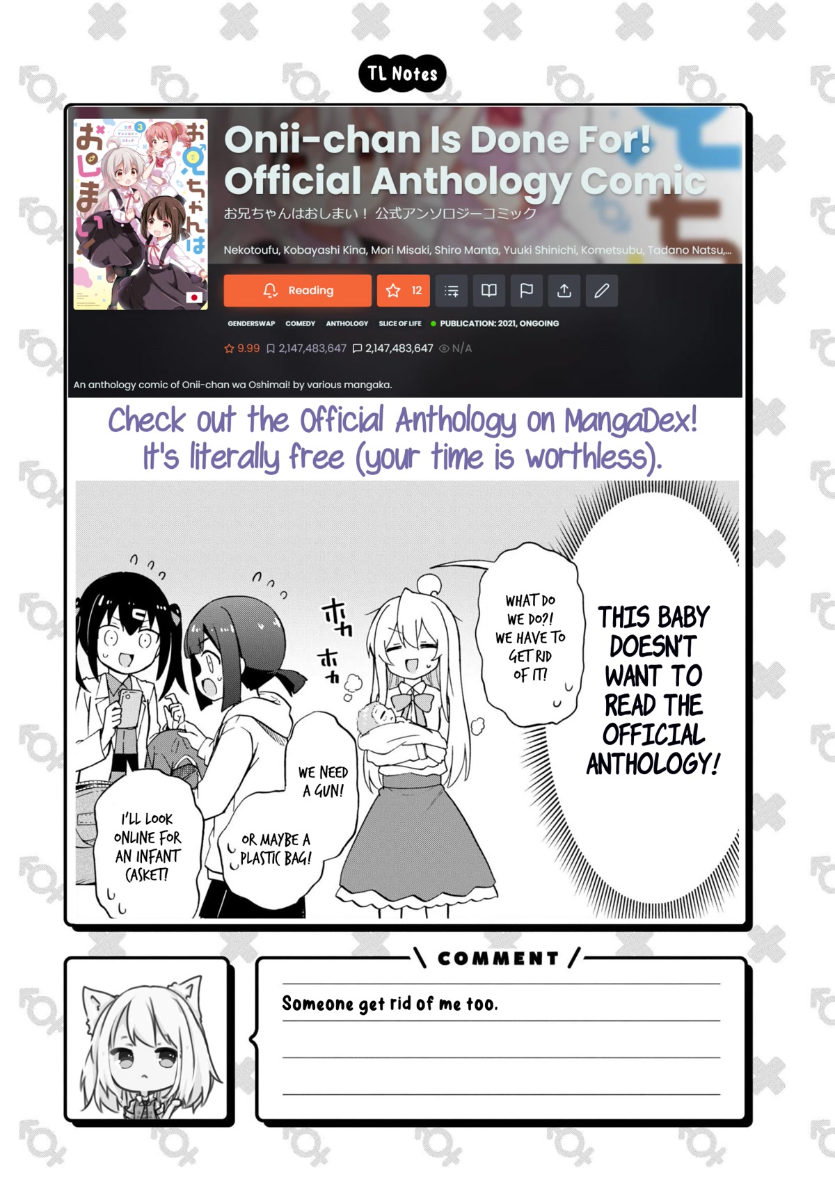 Onii-chan is done for Chapter 70.8 page 7 - Chapter 70.8: Mahiro and a Discussion on Cosplay