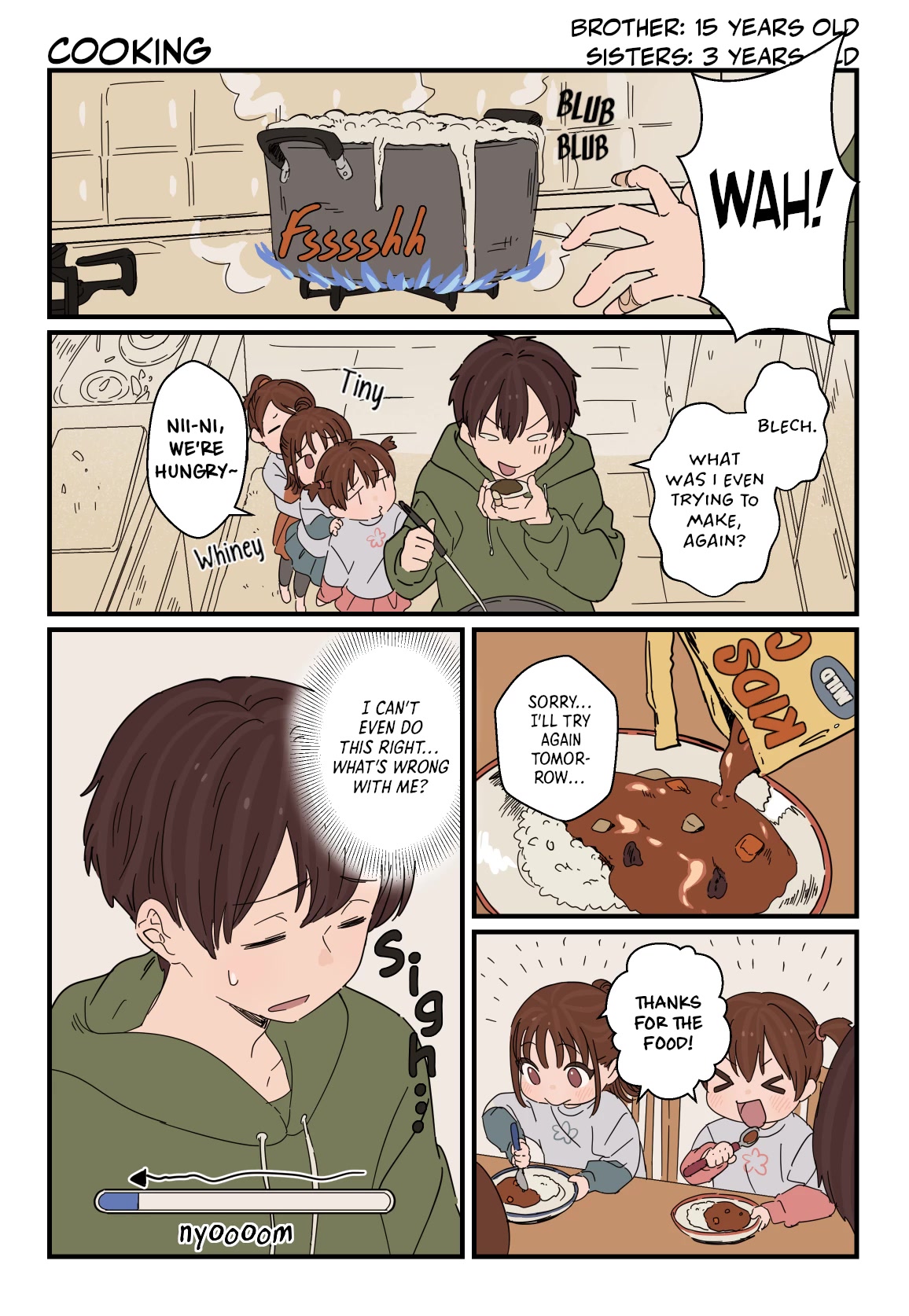 Onii-chan to Mitsugo no Imouto-tachi Chapter 10 page 1 - Chapter 10: Cooking
