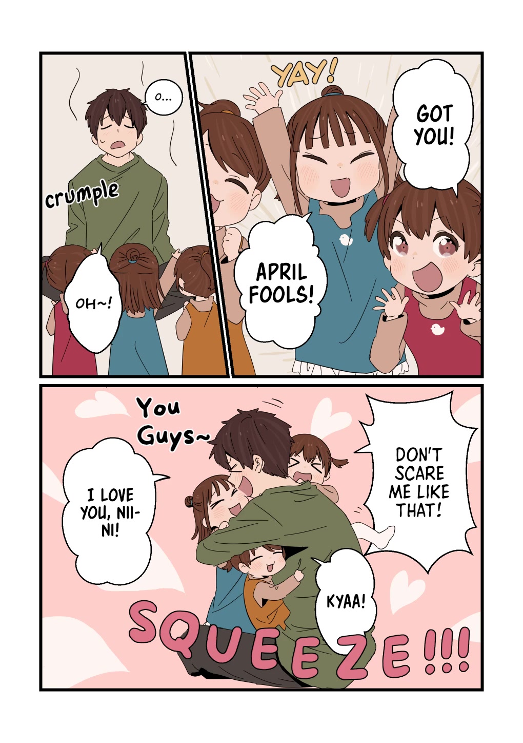 Onii-chan to Mitsugo no Imouto-tachi Chapter 17 page 2 - Chapter 17: April Fools