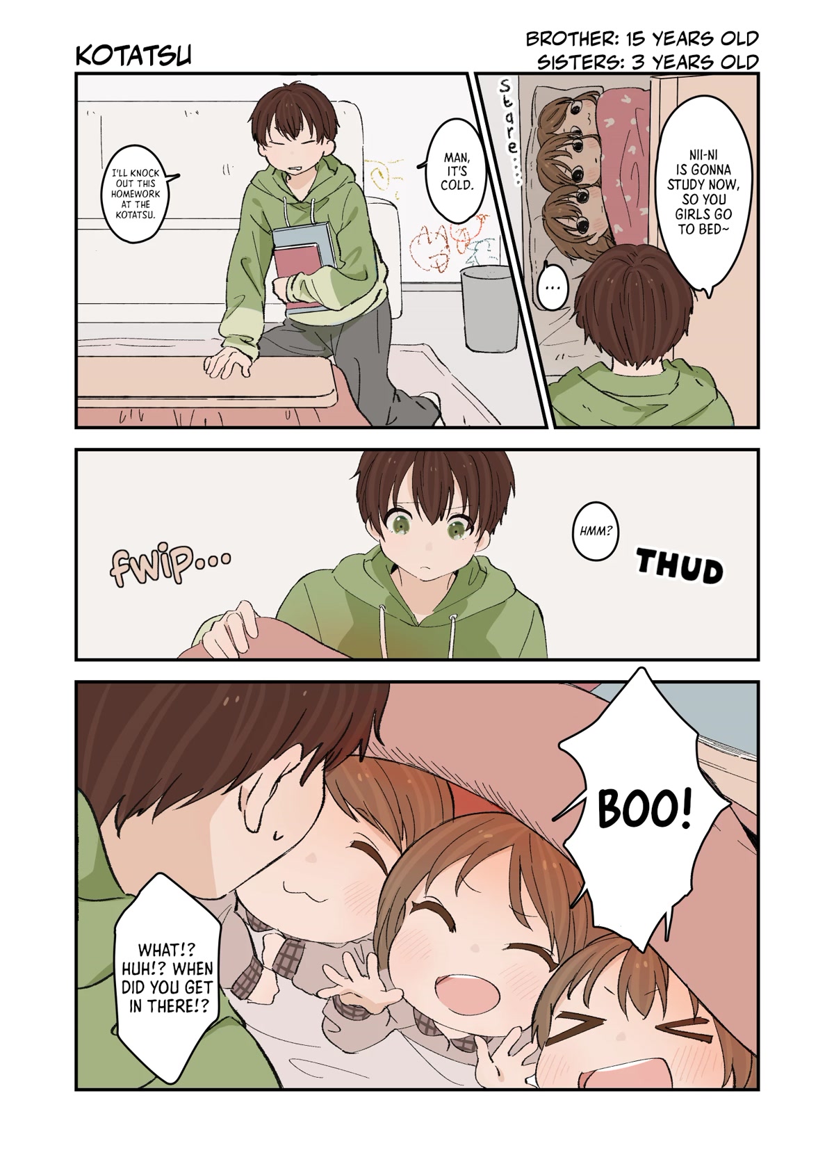 Onii-chan to Mitsugo no Imouto-tachi Chapter 4 page 1 - Chapter 4: Kotatsu