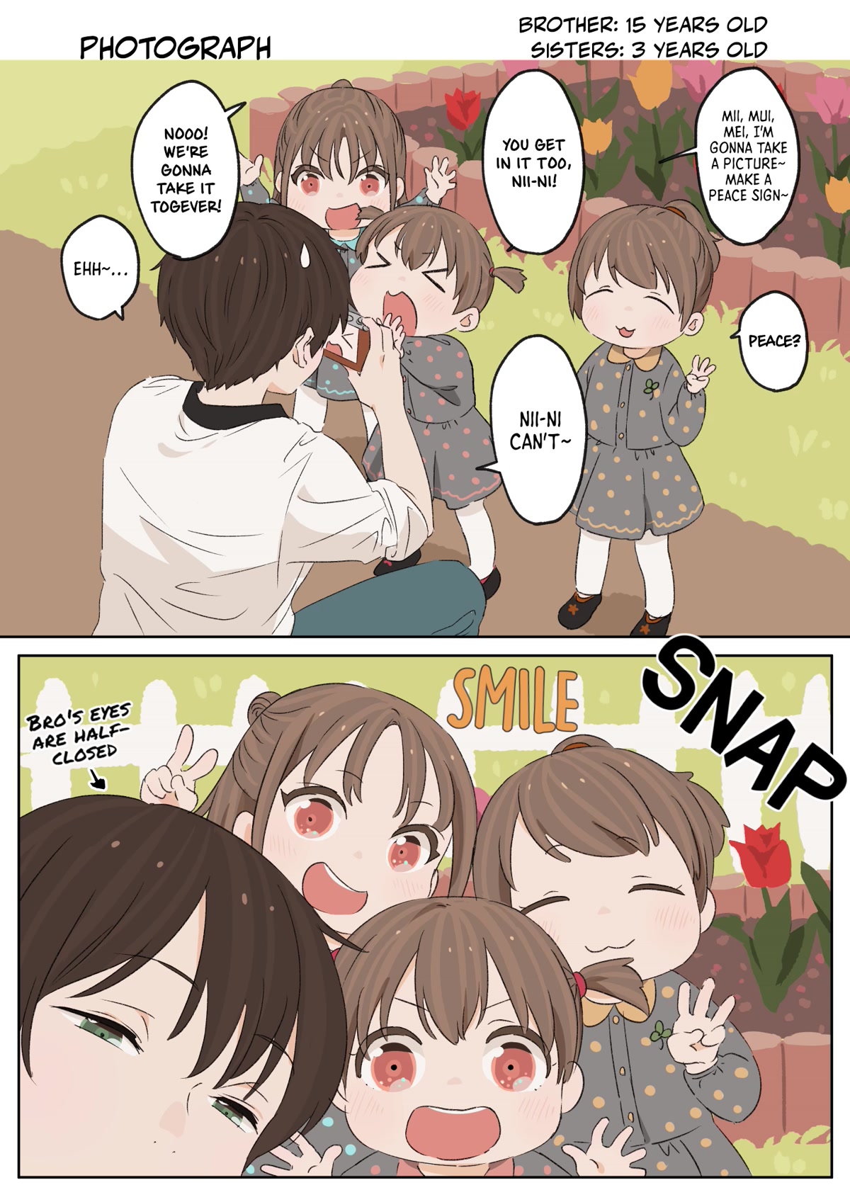 Onii-chan to Mitsugo no Imouto-tachi Chapter 5 page 1 - Chapter 5: Photograph