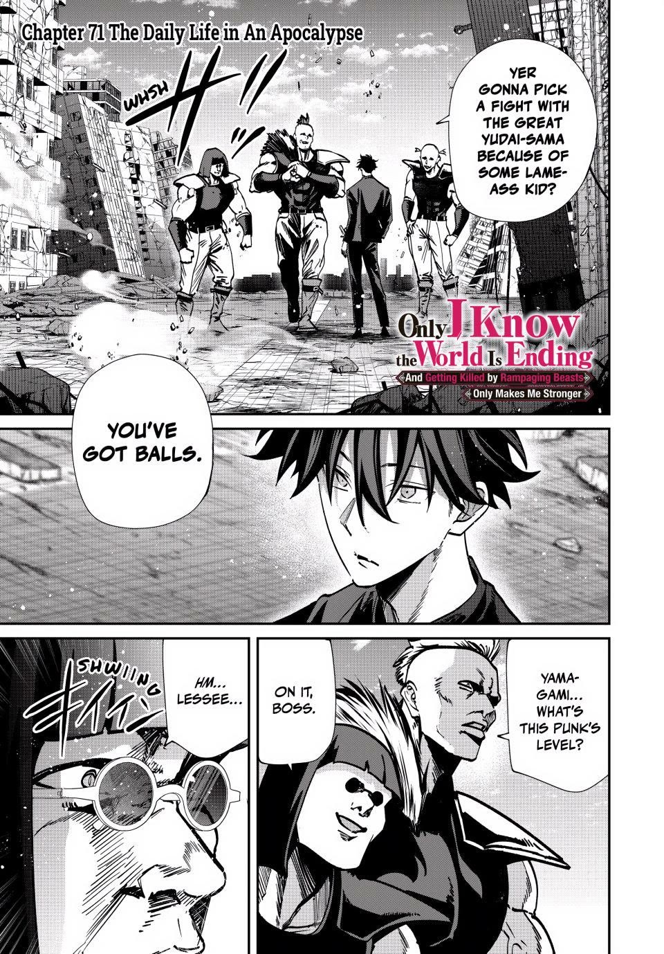 Only I Know That the World Will End. In a World Where Monsters Appear, I Level up by Returning From Death Chapter 71 page 1 - Chapter 71: The Daily Life in an Apocalypse