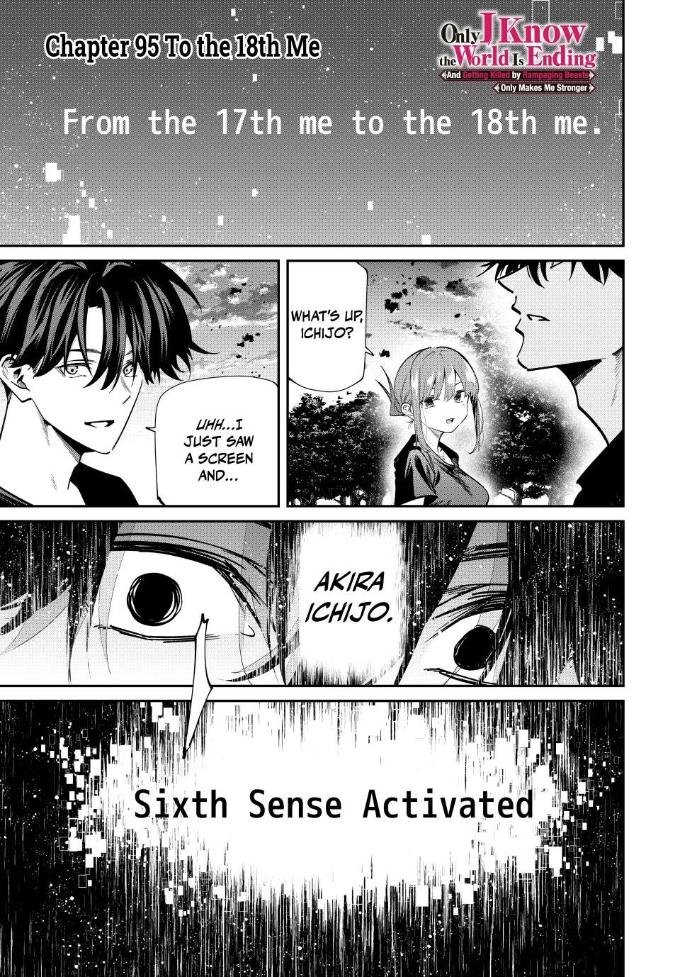 Only I Know That the World Will End. In a World Where Monsters Appear, I Level up by Returning From Death Chapter 95 page 1 - Chapter 95: To the 18th Me